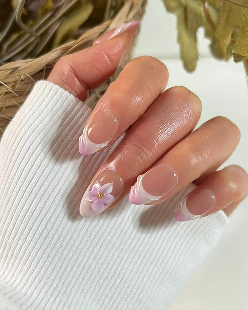 Ballet Flavored Softness -3D Floral press-on Nails