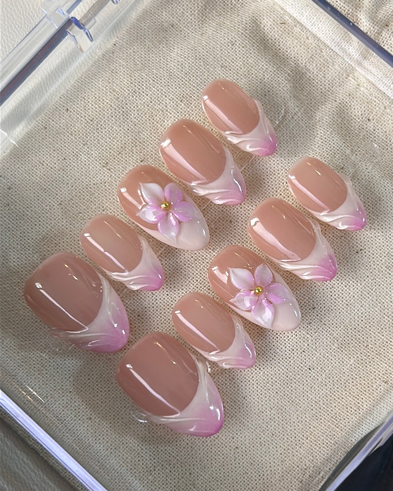 Ballet Flavored Softness -3D Floral press-on Nails